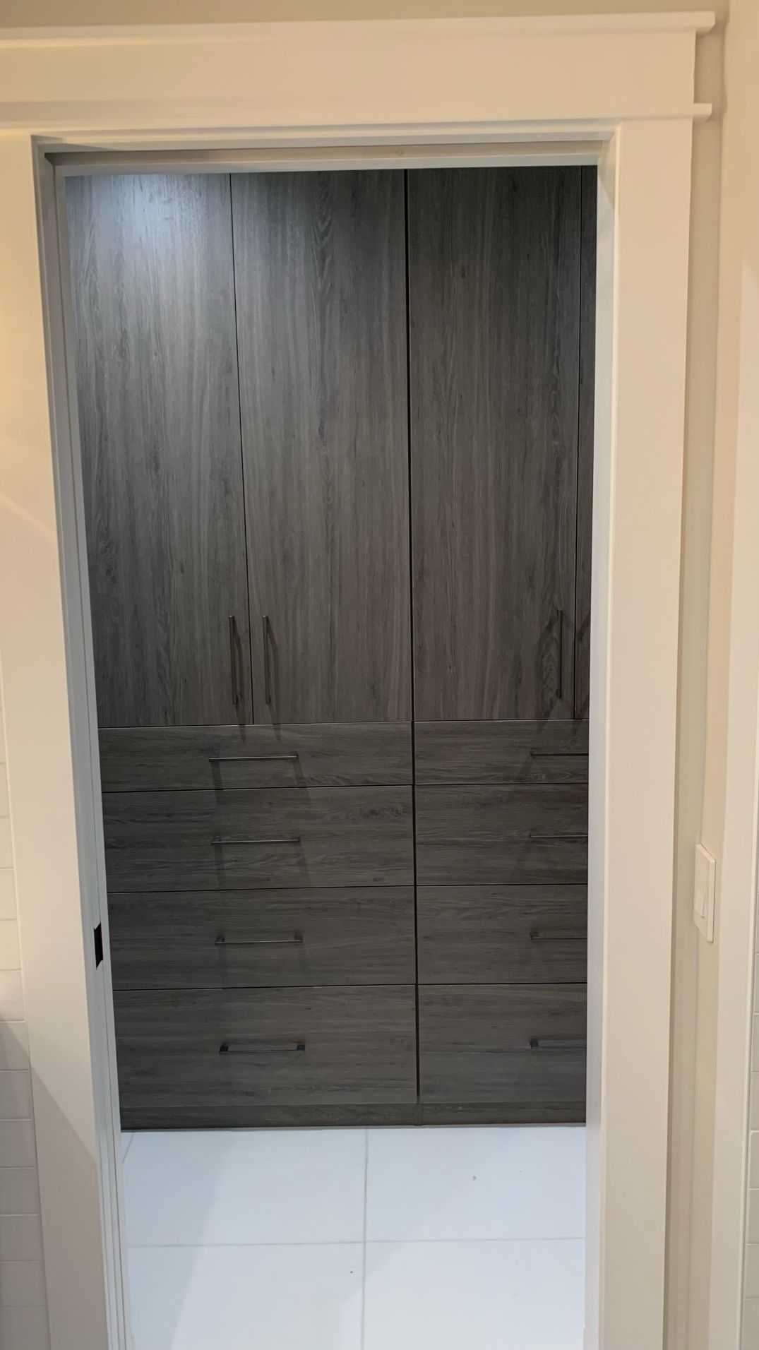 Custom Walk In Closet With Ash Finish