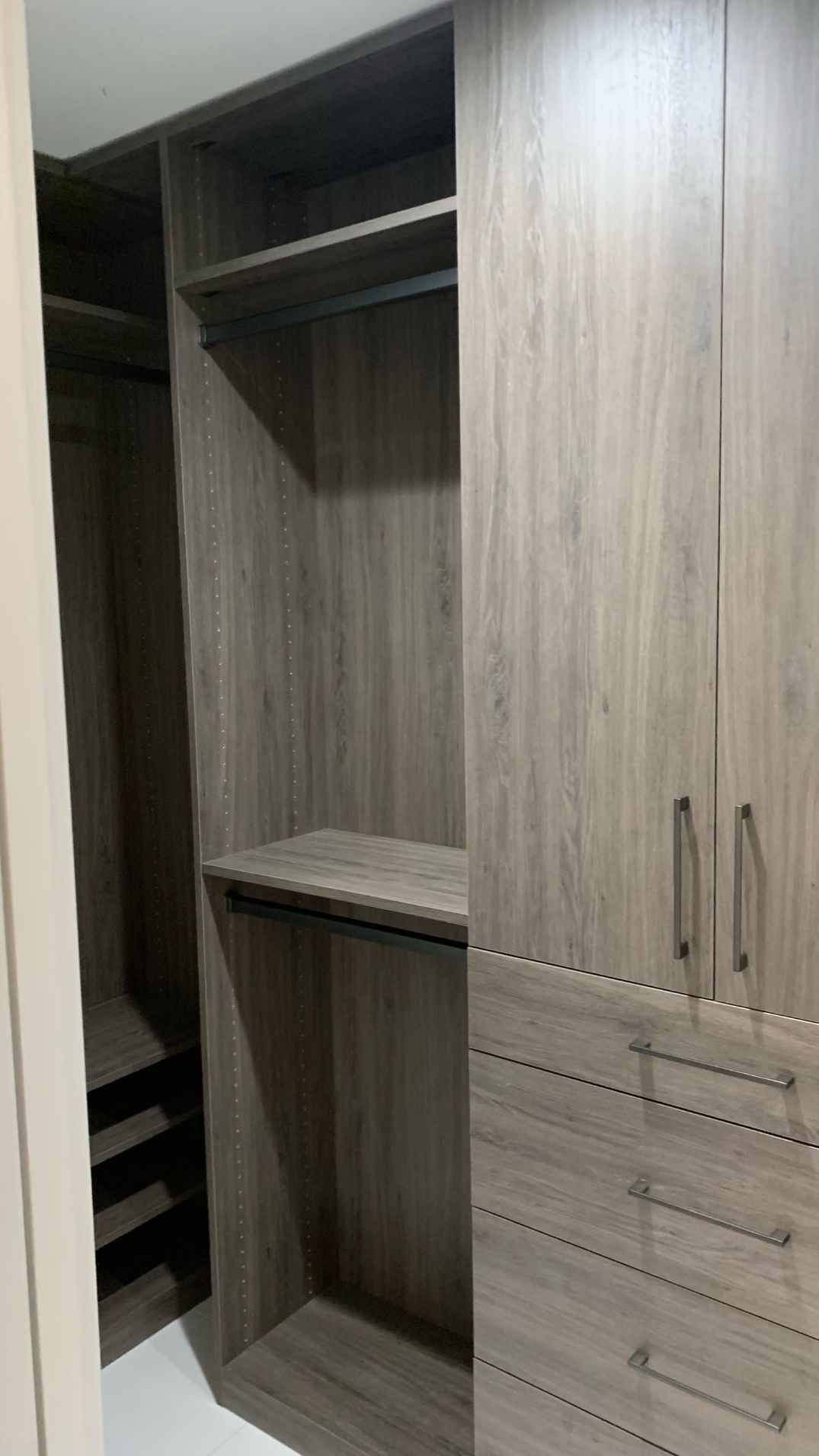 Custom Walk In Closet With Ash Finish