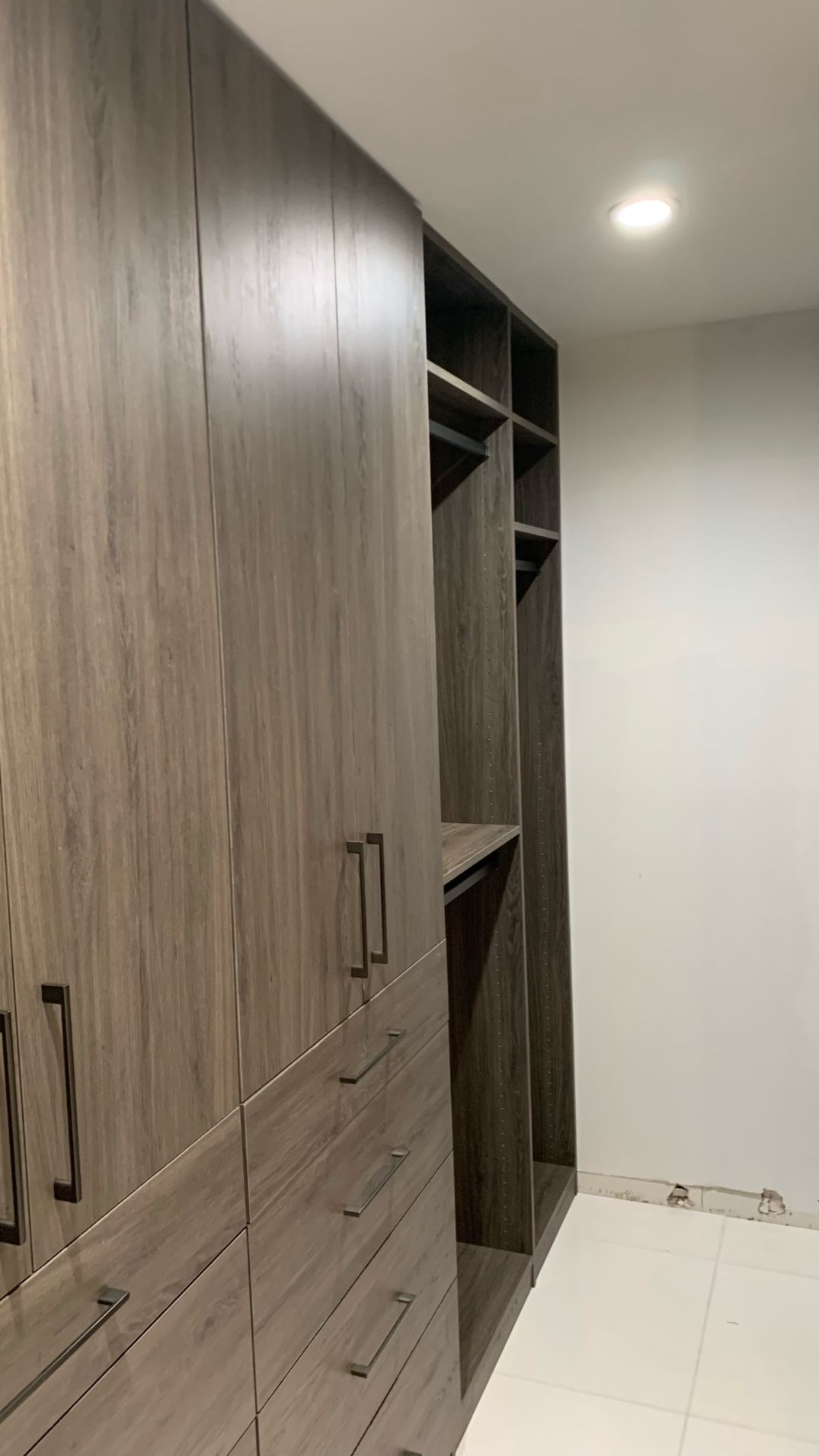 Custom Walk In Closet With Ash Finish
