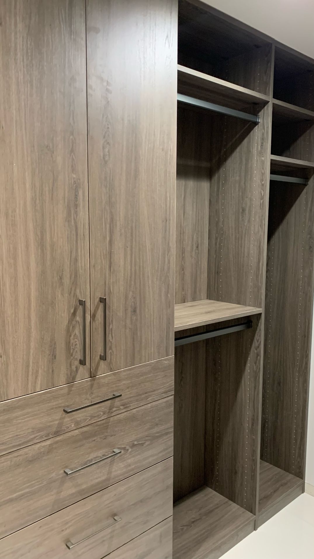Custom Walk In Closet With Ash Finish