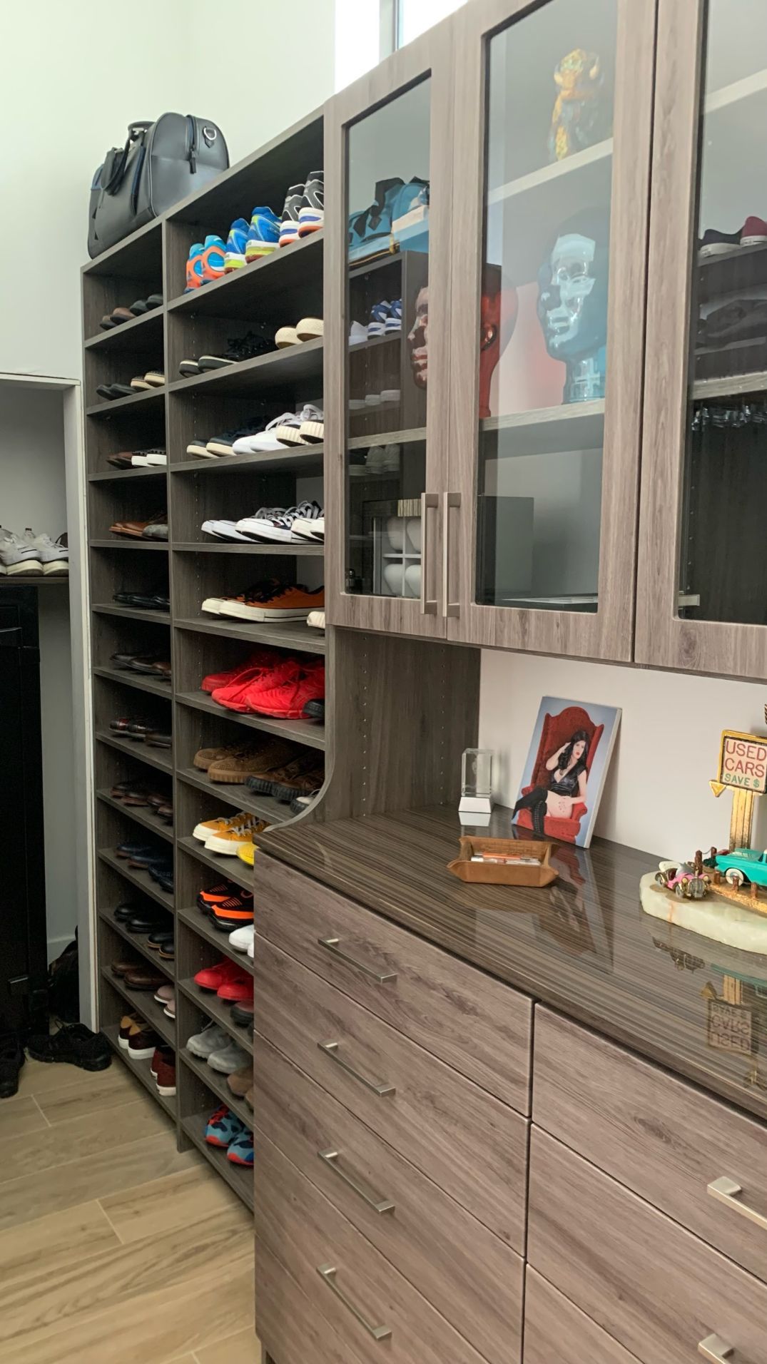 Custom Walk In Closet With Ash Finish