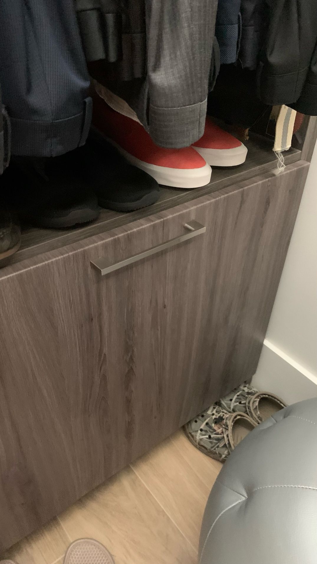 Custom Walk In Closet With Ash Finish