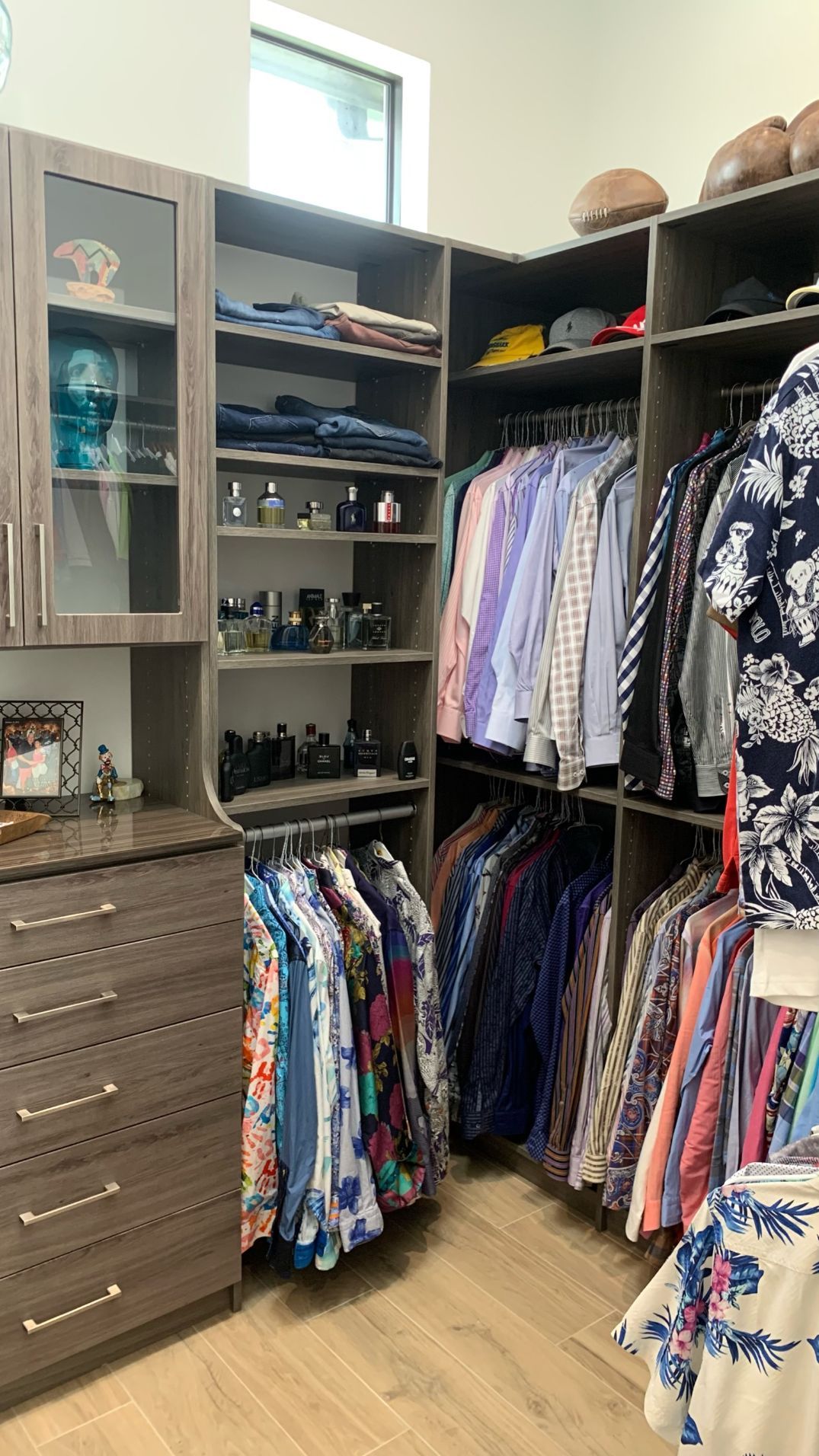 Custom Walk In Closet With Ash Finish