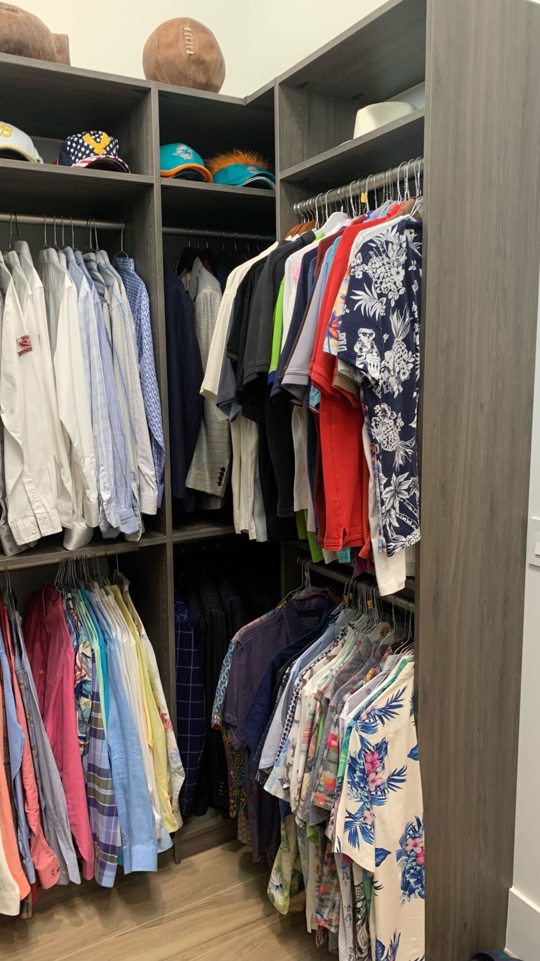 Custom Walk In Closet With Ash Finish