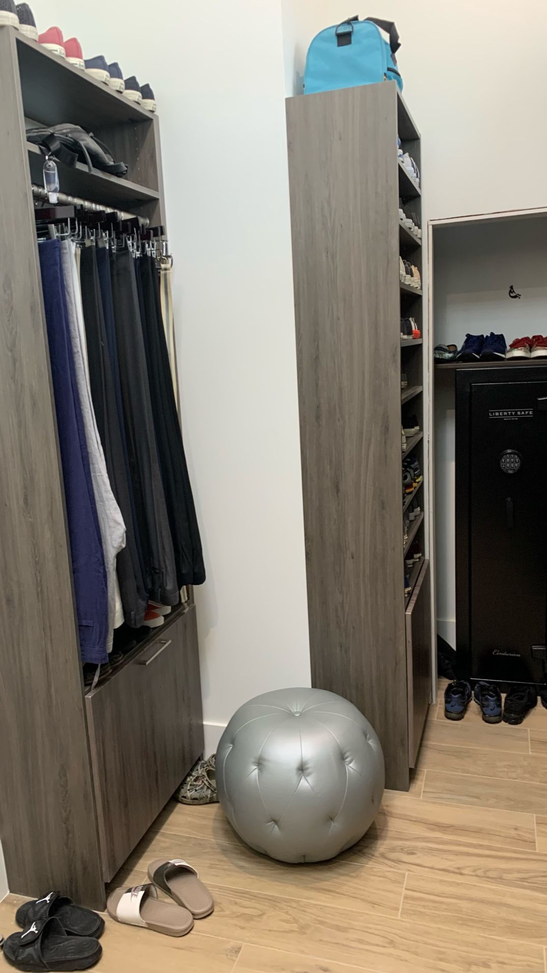 Custom Walk In Closet With Ash Finish