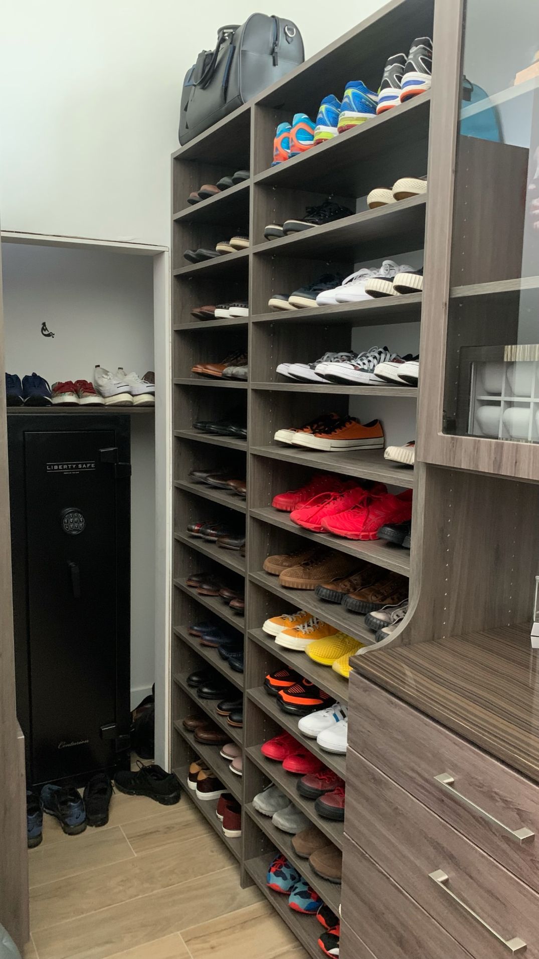 Custom Walk In Closet With Ash Finish