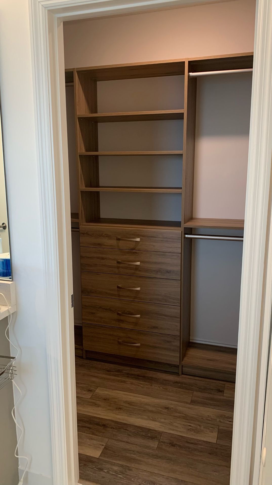 Custom Walk In Closet With Ash Finish