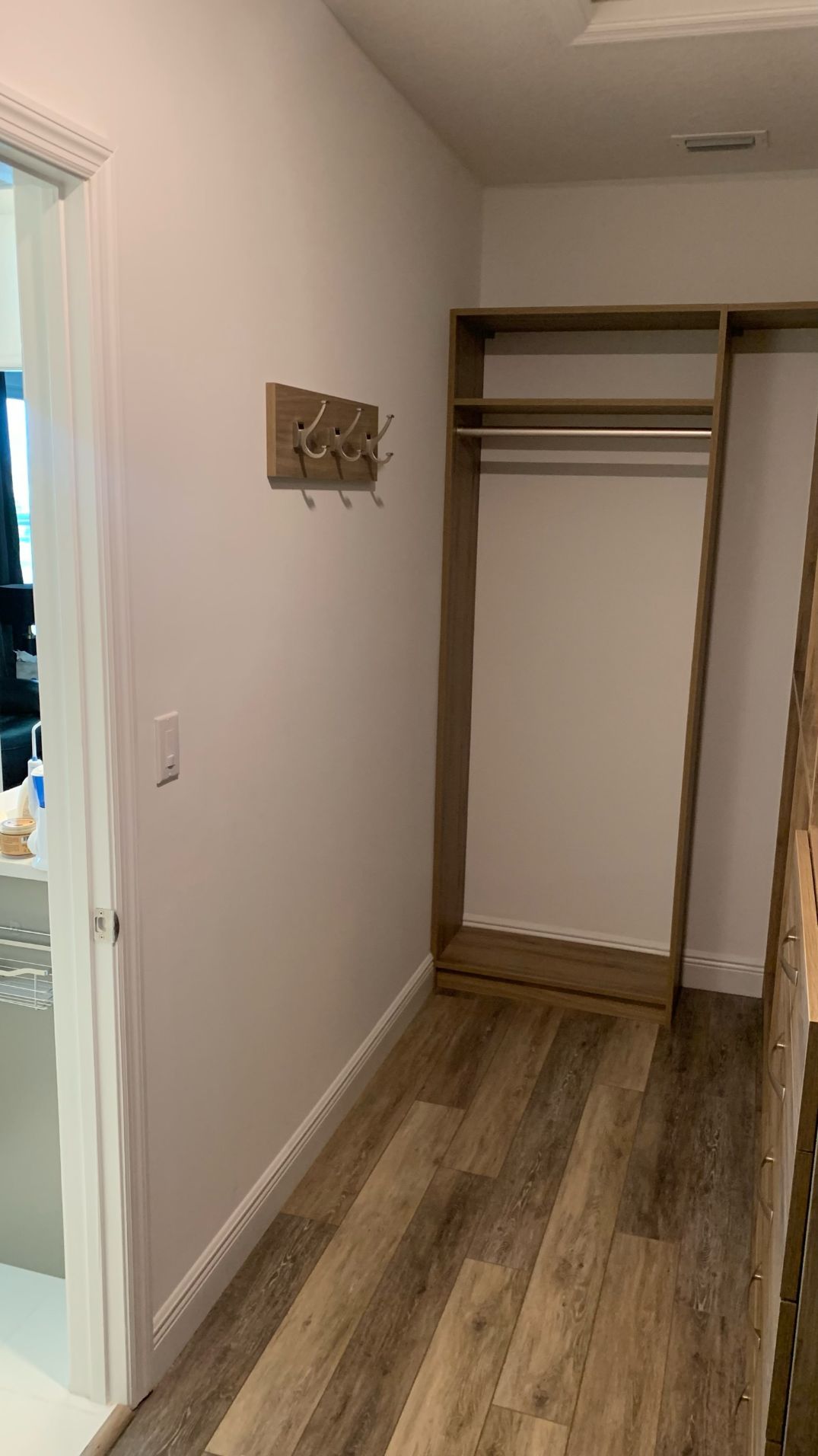 Custom Walk In Closet With Ash Finish
