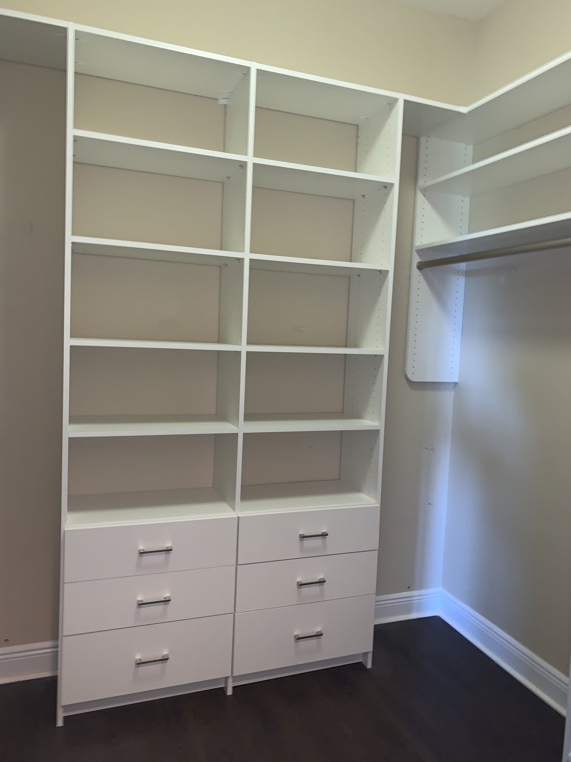 Custom Closet Shelving and Drawers