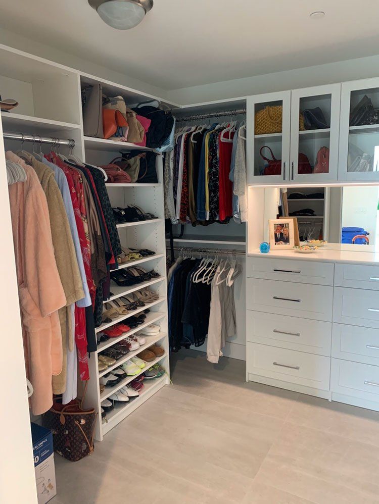 Custom Closet System with LED Lighting