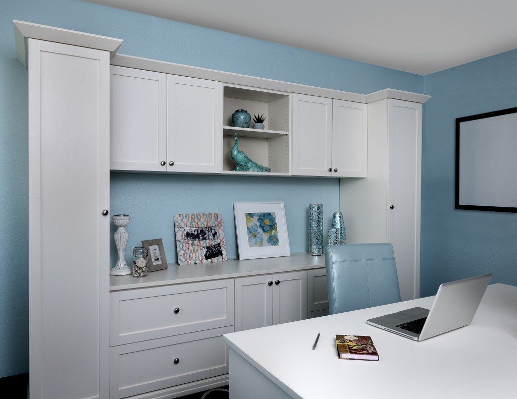 Custom Home Office Cabinets and Desk