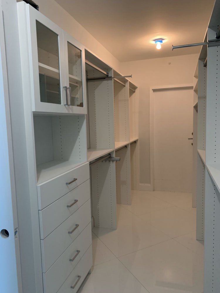 Long Angled Custom Closet His/Her Sides