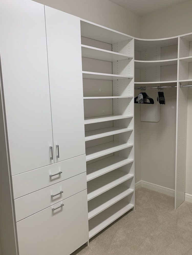 White Modern Style With Corner Hanging Sections (Some Before/during/after)