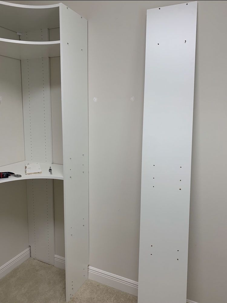 White Modern Style With Corner Hanging Sections (Some Before/during/after)