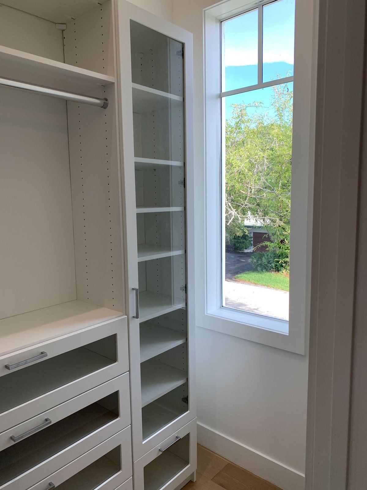 White Nursery Custom Closet System Installation