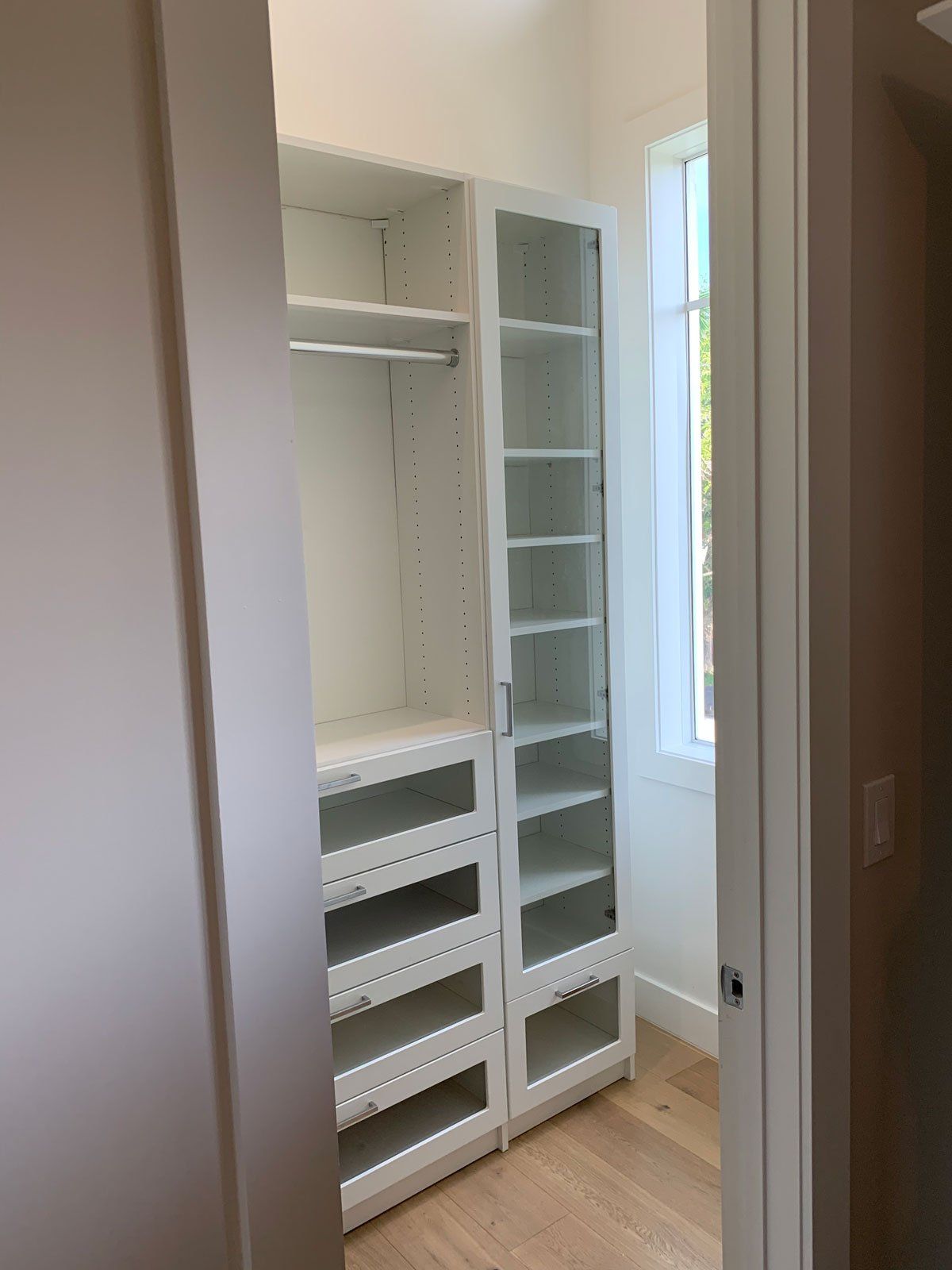 White Nursery Custom Closet System Installation