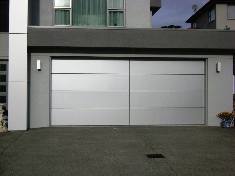 aluminum composite silver garage door