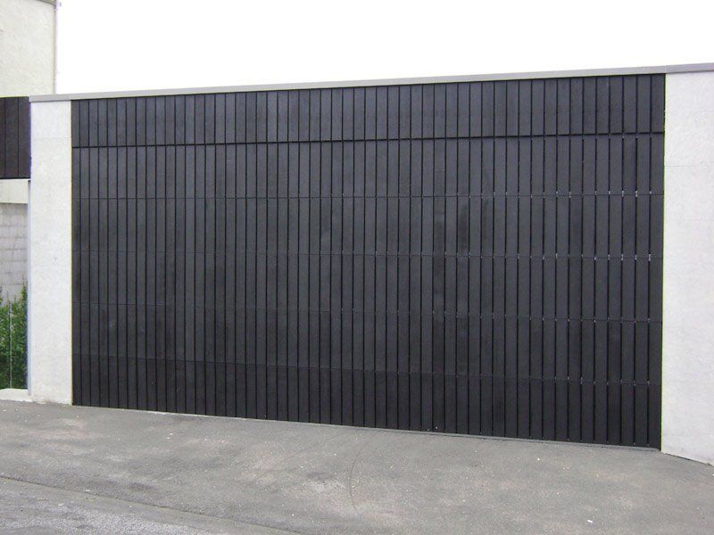 black custom cedar garage door