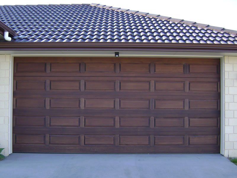 cedar raised panel garage door