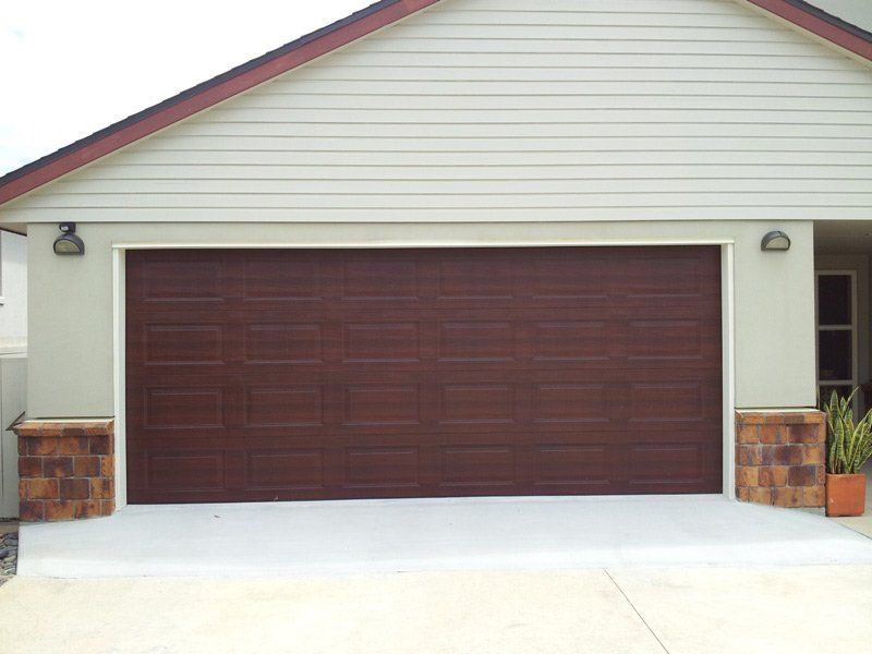 brown woodtech garage door