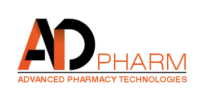 Logo ADV PHARM con lettere arancioni e nere e la scritta