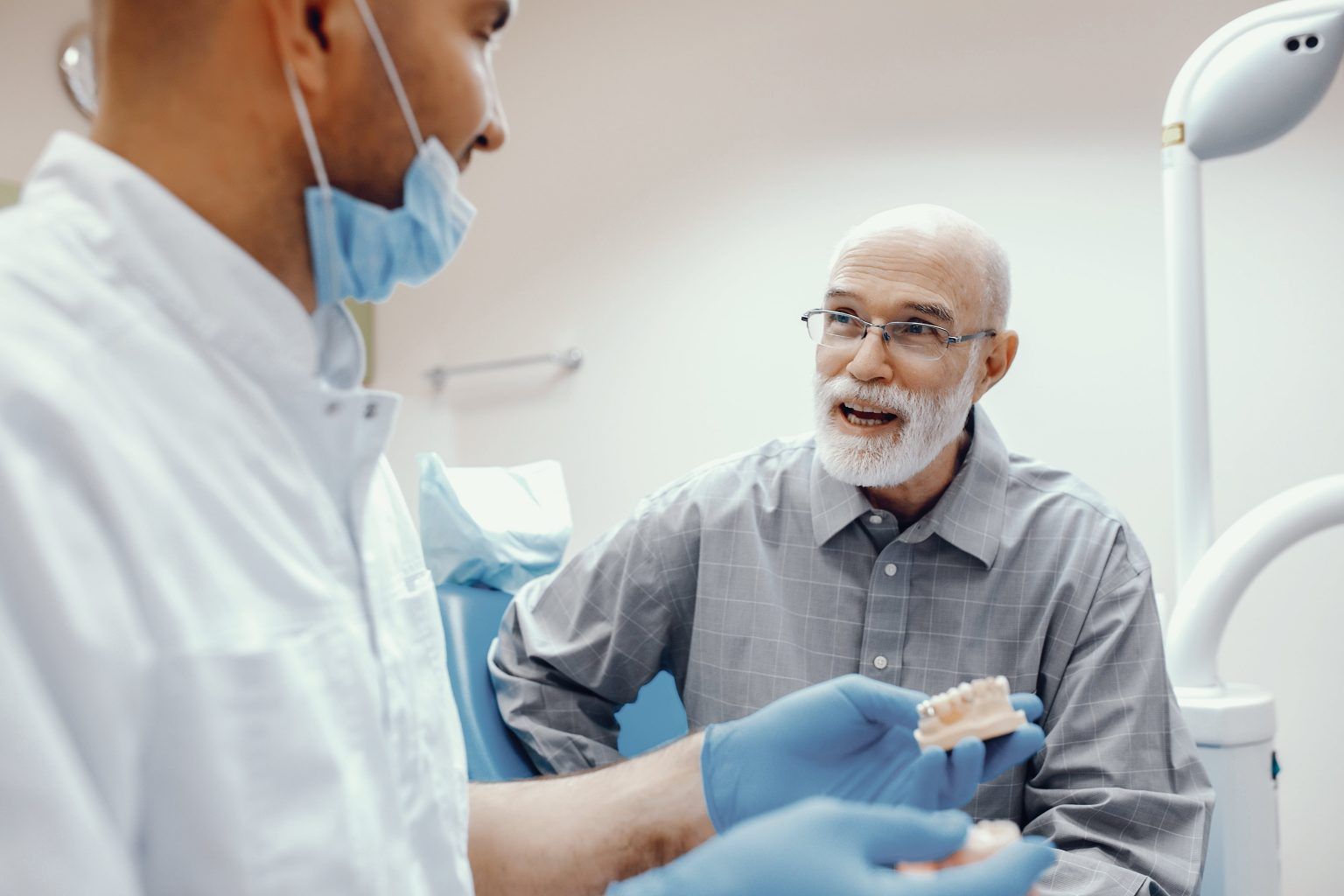 smiling woman in dental clinic