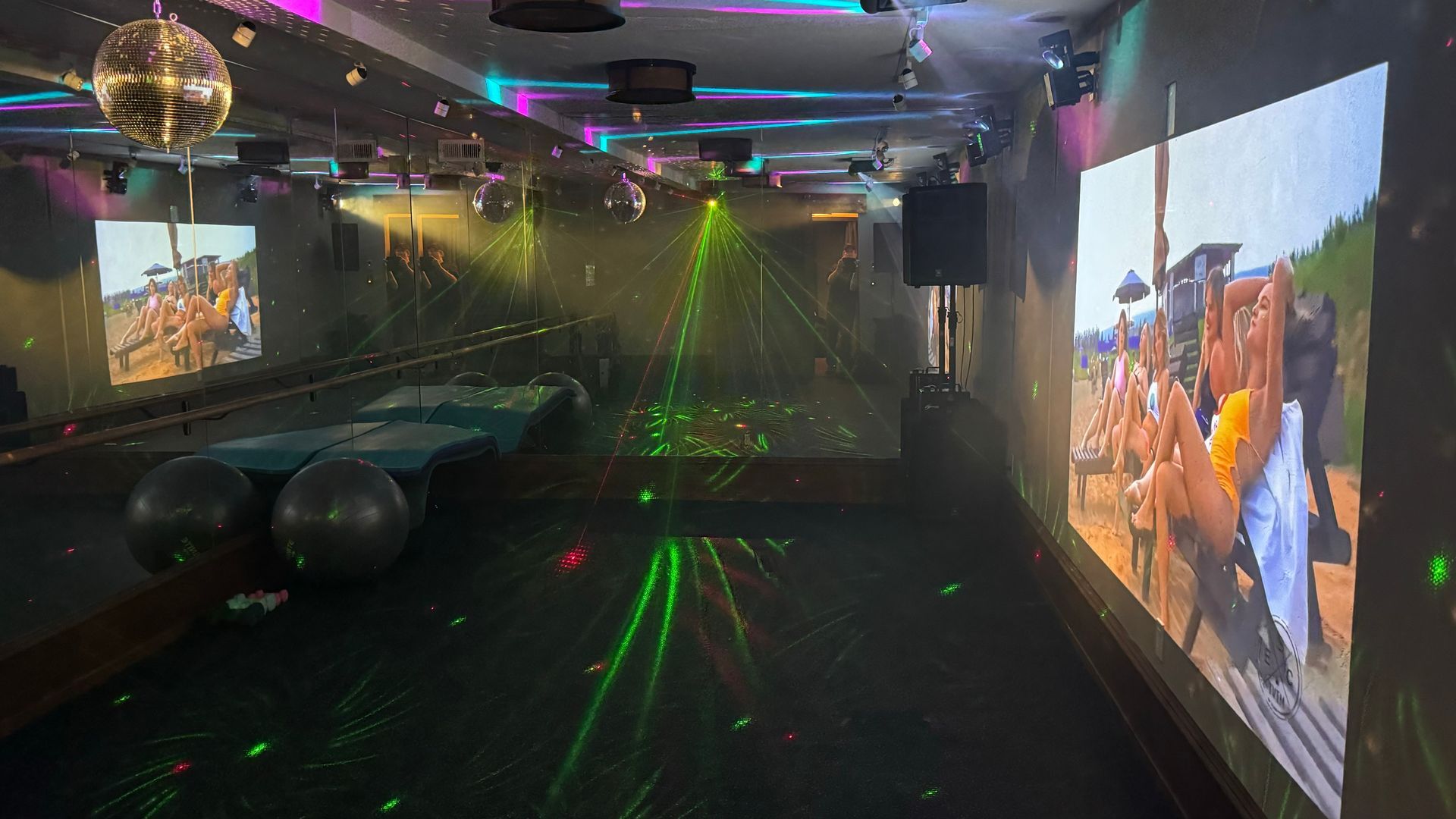 Private Residence, American DJ lighting, Disco Ball, high power Crown XLS amplification, JBL JRX212 speakers & JRX218S subwoofers - Retrofit in existing space