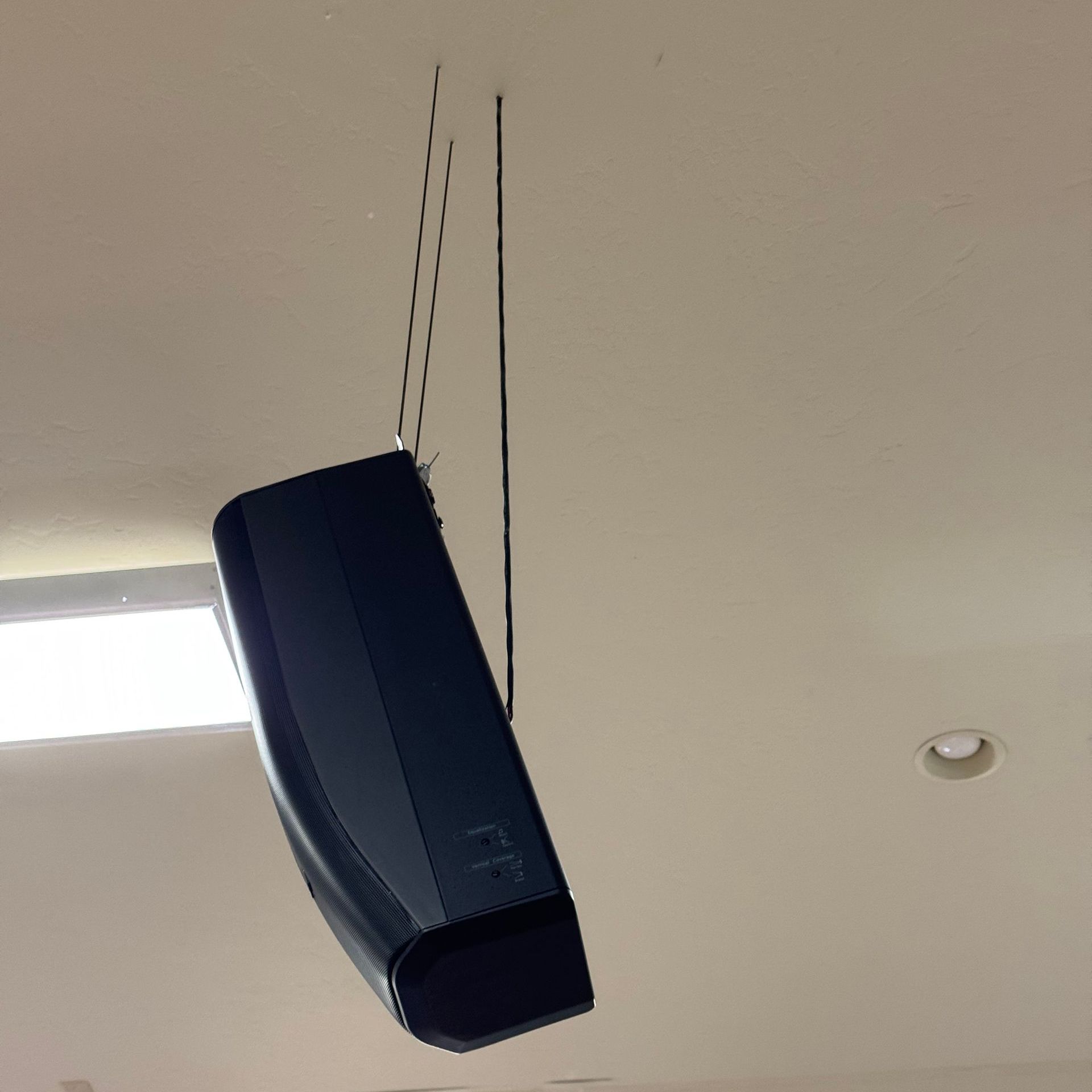 JBL CRJ750 suspended from the ceiling by cables