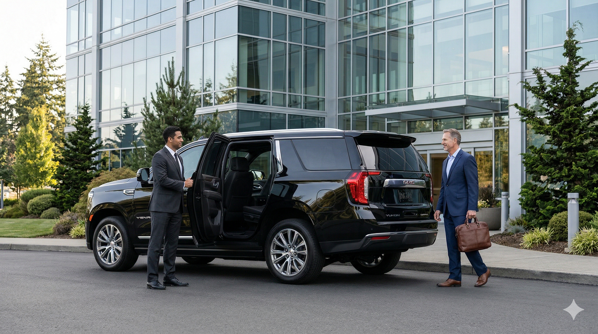 Professional town car service in Sherwood Oregon featuring black executive SUV
