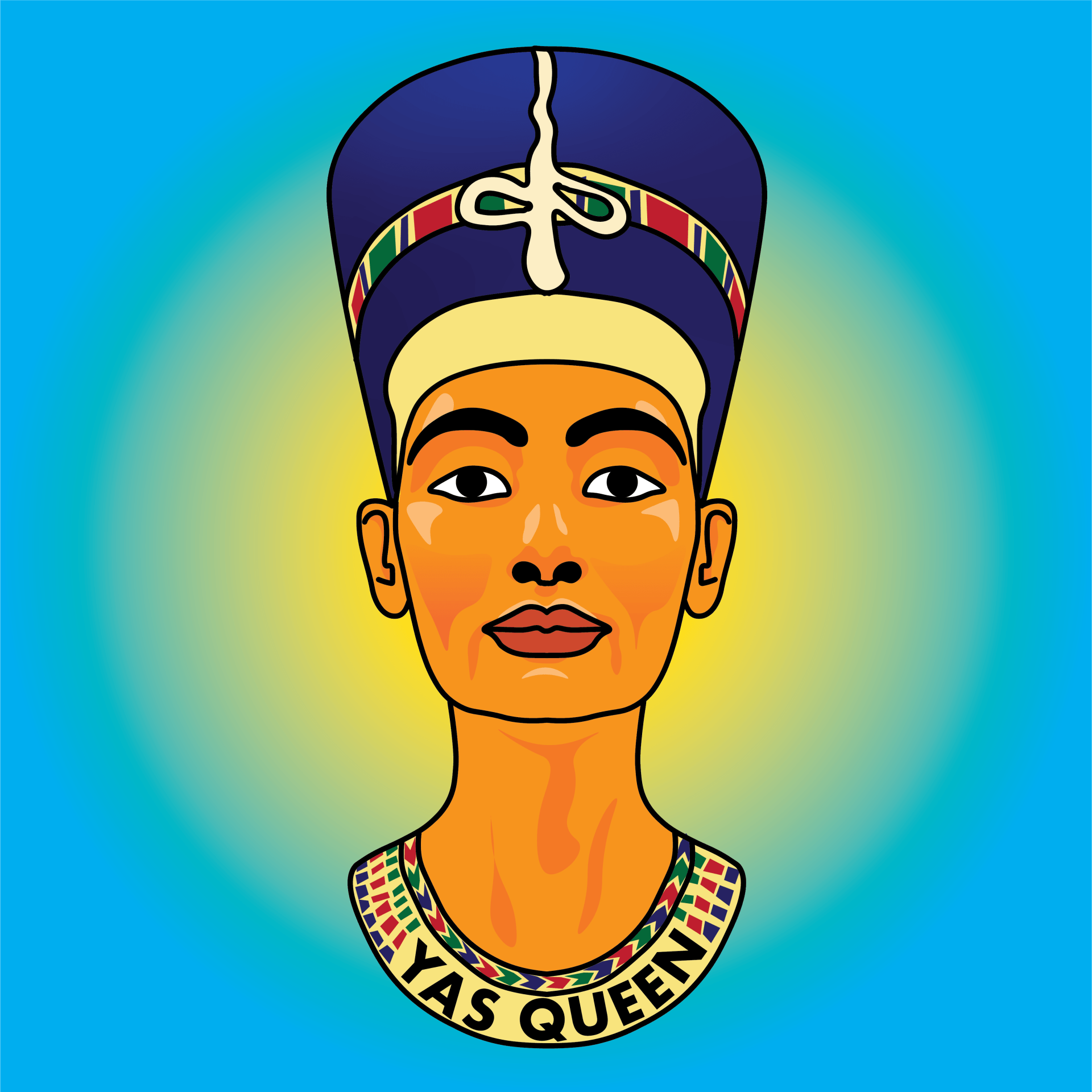 Frankie Buttons Illustration – Nefertiti