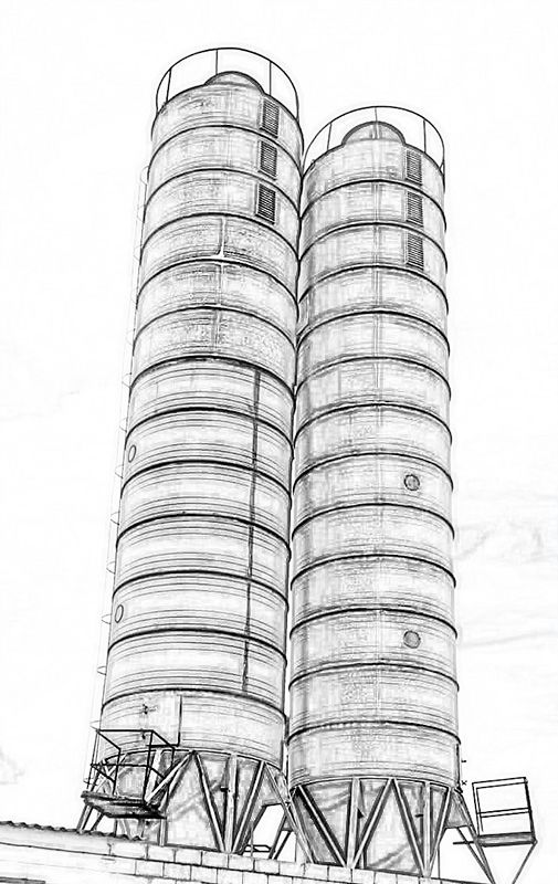 Silo para serrín de madera o virutas