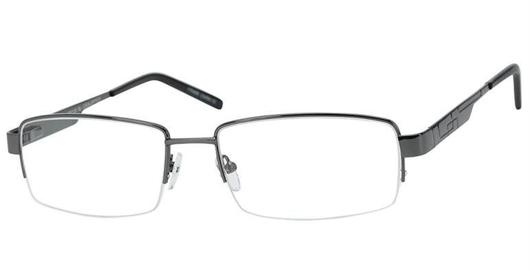 CB 1120 Thin dark silver glasses frame covering the top of rectangular lenses