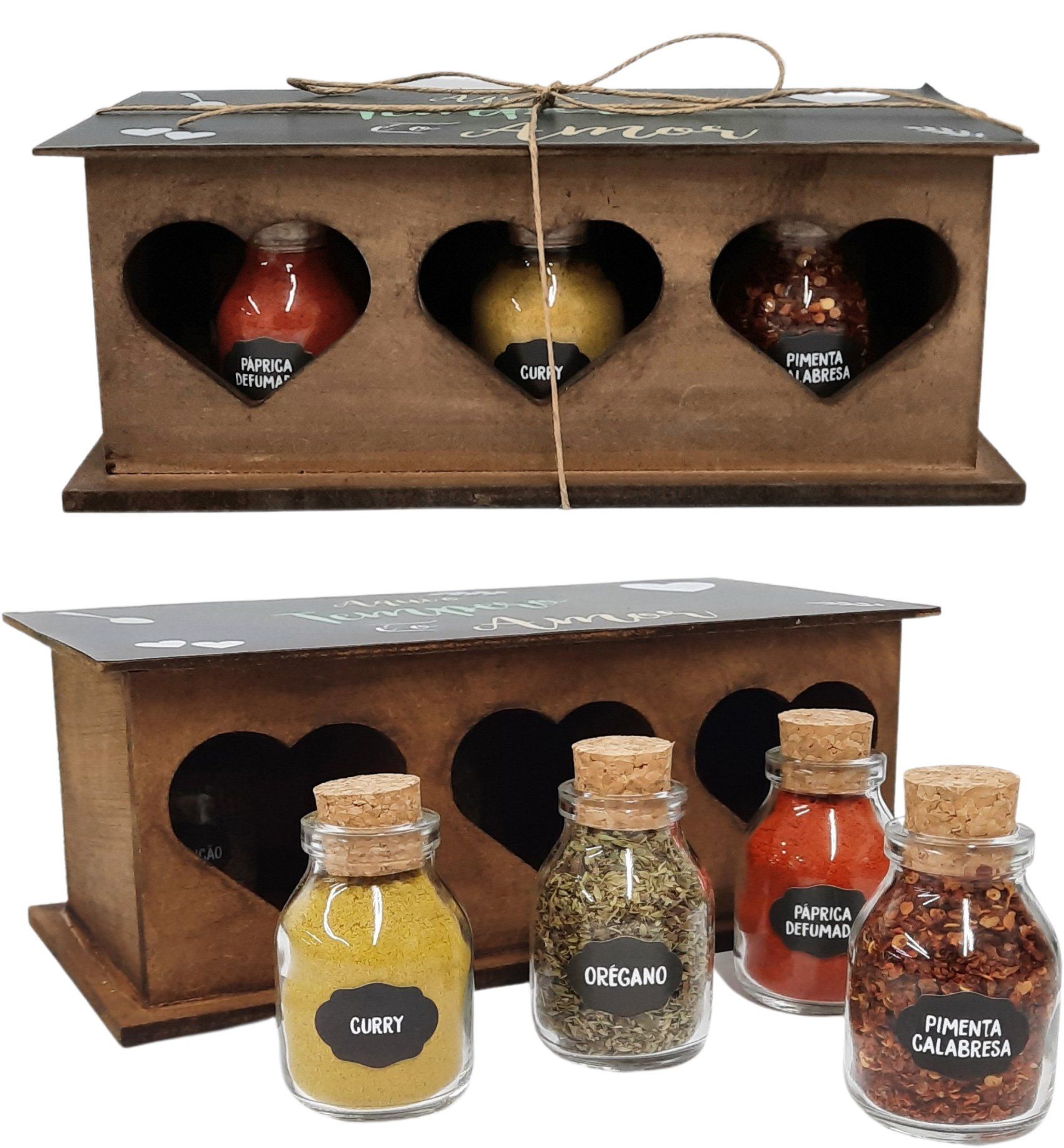 Caixa de Madeira com vidros personalizados