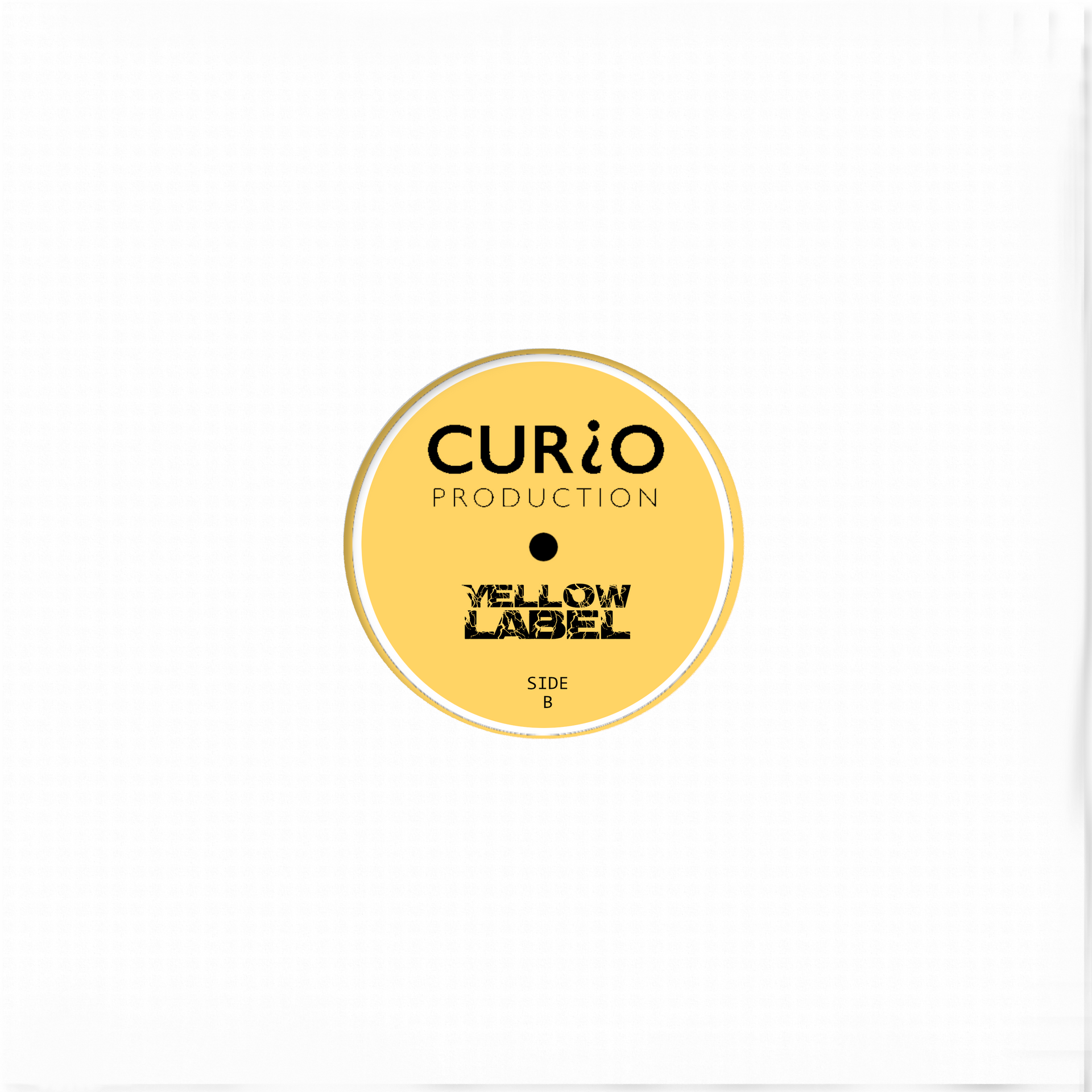 Yellow vinyl record label with 