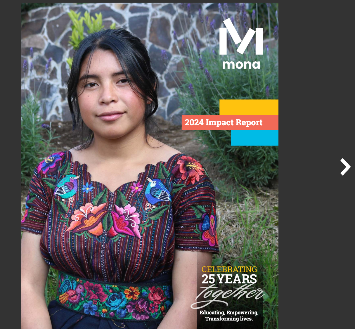 A woman is on the cover of a mona project report