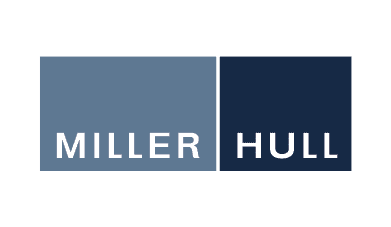 A blue logo for miller hull