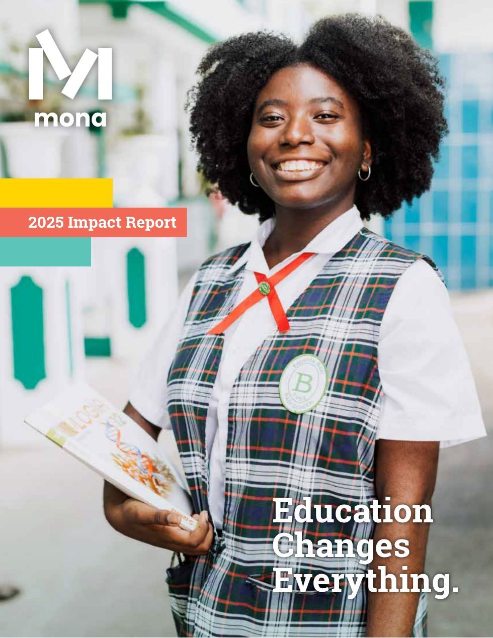 A woman is on the cover of a mona project report