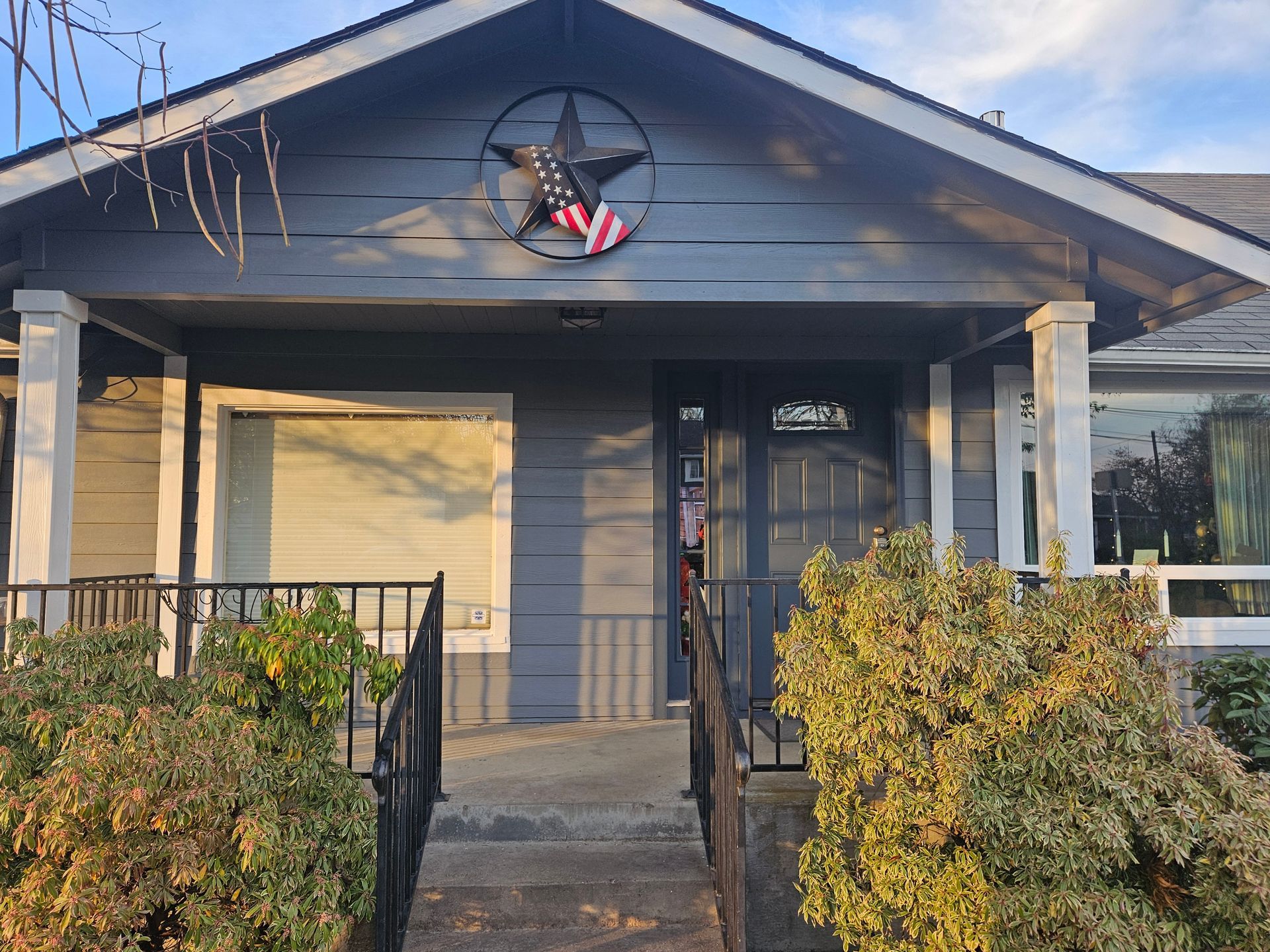 A house with a star on the front of it