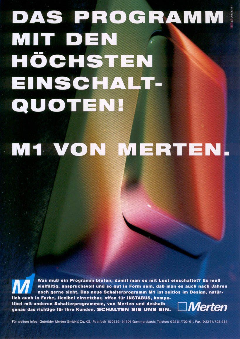 An advertisement for m1 von merten in german