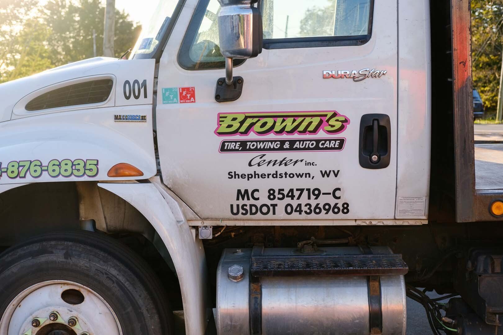 White tow truck with 