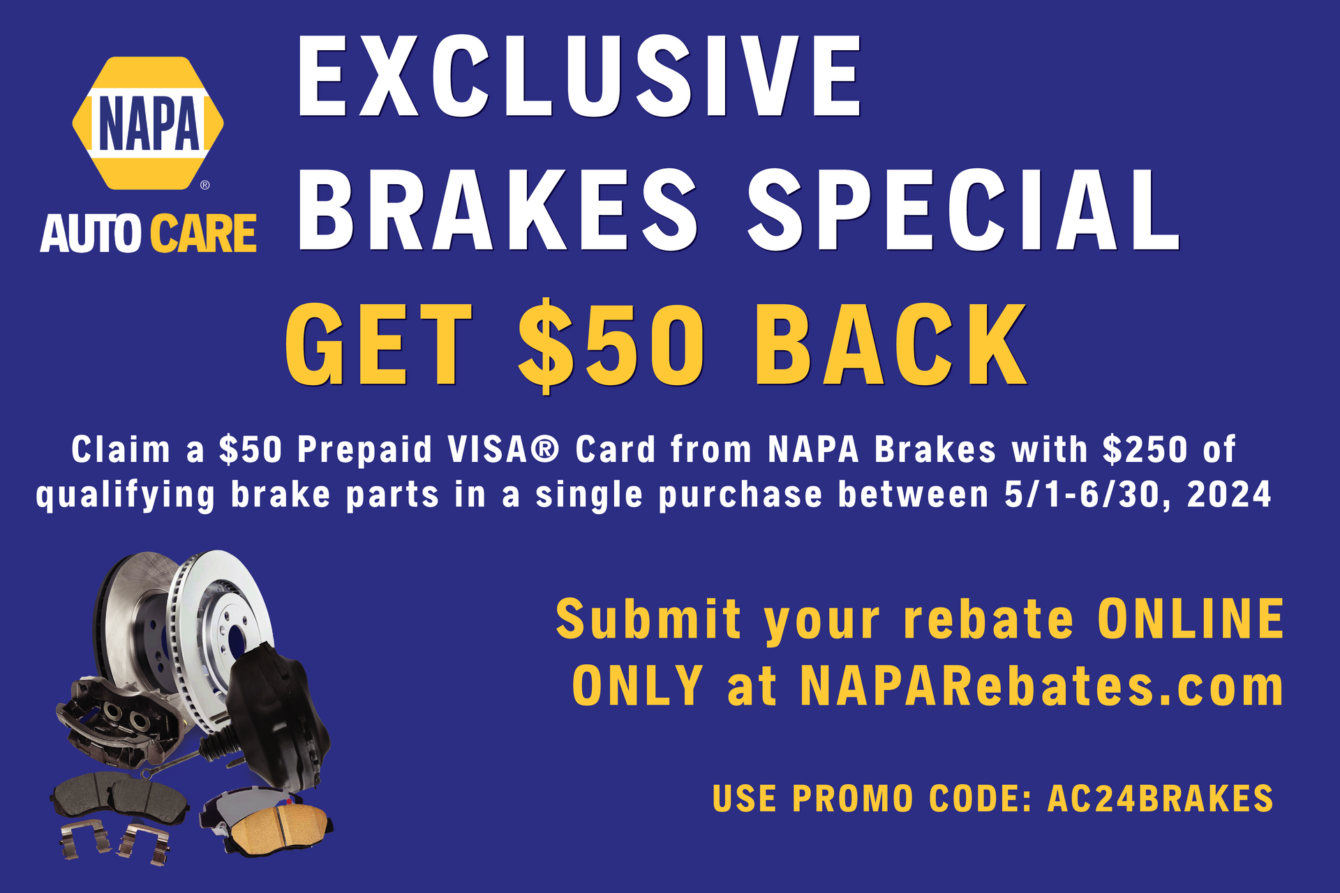 NAPA Brake Special: Get $50 back!
