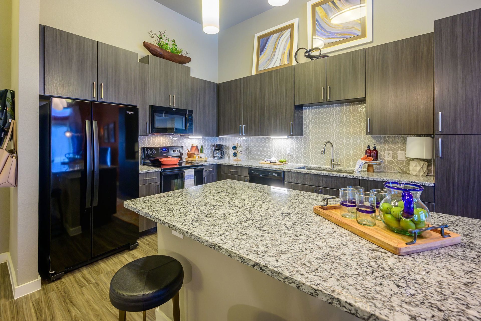 Kitchen at Harmony Luxury Apartments in Rowlett, TX.