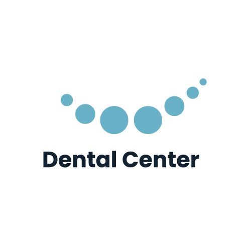 A logo for a dental center with circles in the shape of a smile.