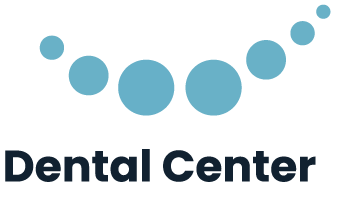 A logo for a dental center with circles in the shape of a smile.