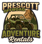 A logo for a company called prescott offroad adventure rentals.