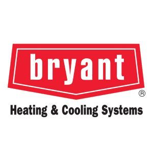 Bryant logo: Red and white,