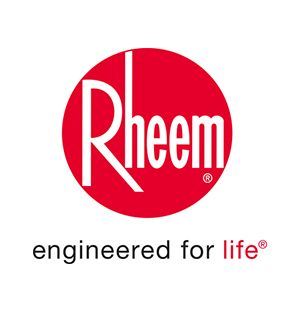 Rheem logo: white text