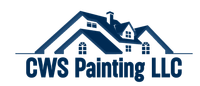 The logo for cws painting llc shows a house with a blue roof.