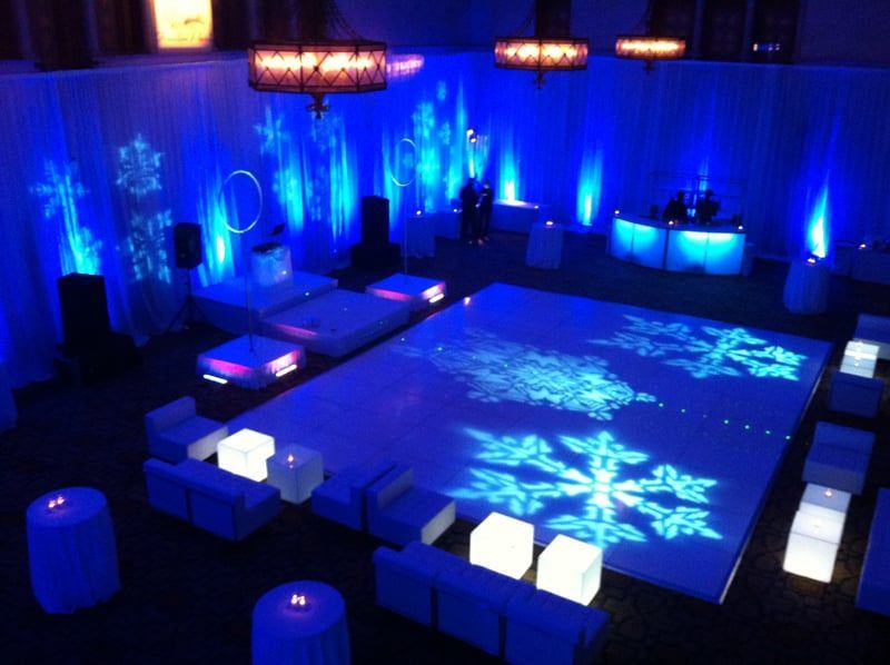 blue lighting dance floor