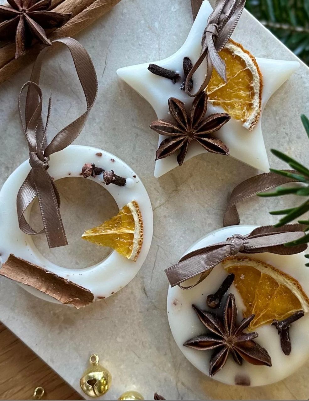 Christmas tree wax decorations- Pack of 3